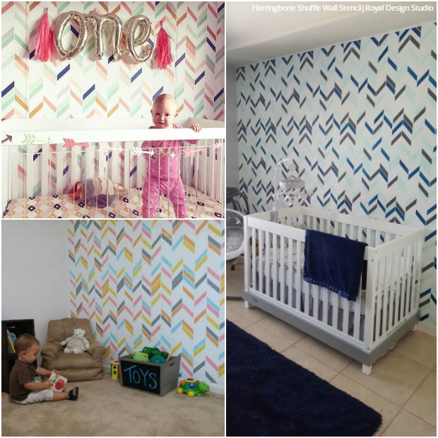 Fresh Start with DIY Decor Projects: 22 Nursery Makeovers with Wall Stencils - Royal Design Studio