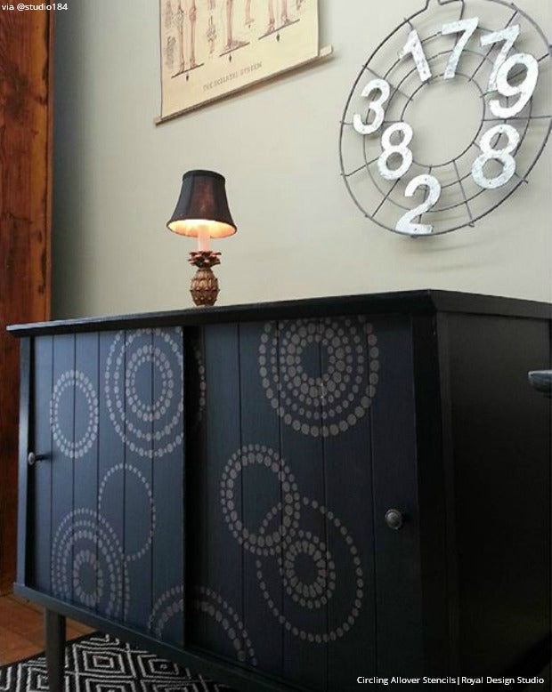 15 Chic Stencil Ideas for DIY Painted Furniture Upcycled Projects - Royal Design Studio Furniture Stencils for Painting