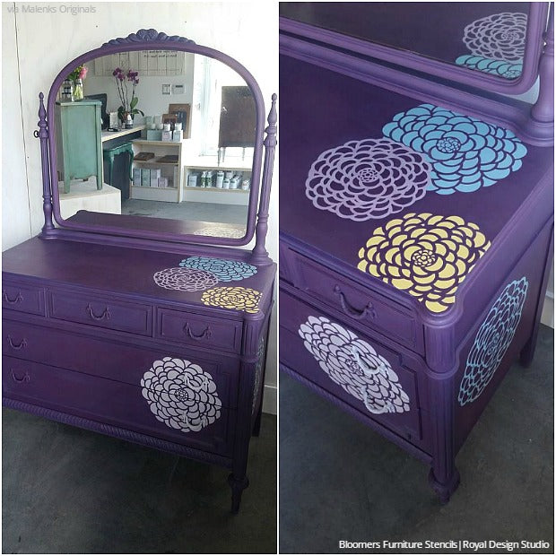 15 Chic Stencil Ideas for DIY Painted Furniture Upcycled Projects - Royal Design Studio Furniture Stencils for Painting