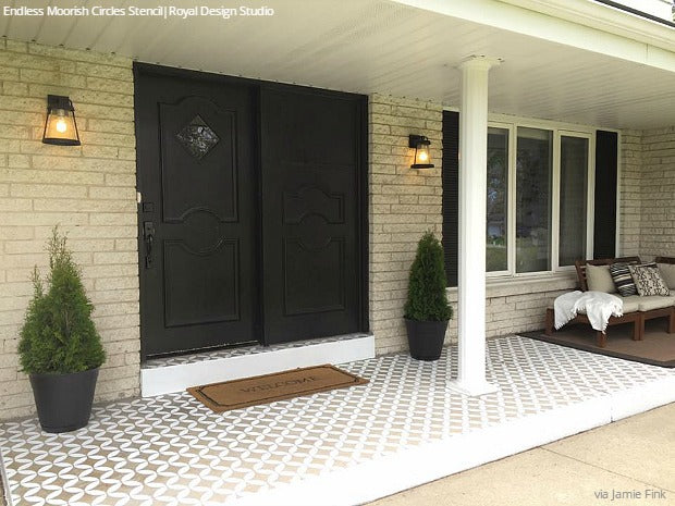 Easy DIY Fix: Painted Floor Makeover & Remodeling using Concrete Floor Stencils from Royal Design Studio