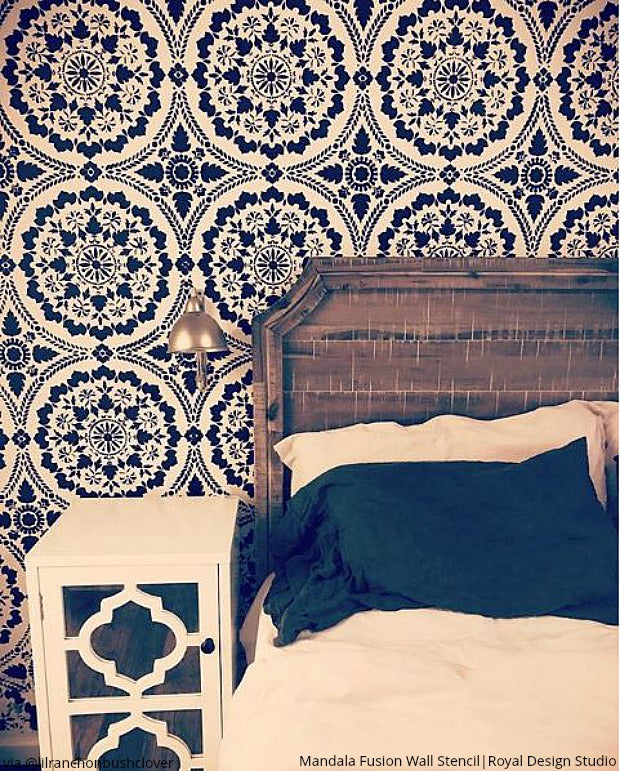 Find Insta-Inspiration Everywhere: Wall to Floor Stencil Projects using Royal Design Studio DIY Designer Stencil Patterns for Painting Home Decor