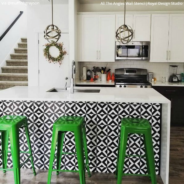 Stencil Your Home Decor & Become an Insta-Inspiration! Check out these PRETTIEST diy projects that we found on Instagram using wall stencils, floor stencils, tile stencils, and furniture stencils from Royal Design Studio!