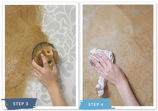 Royal Recipe from Royal Design Studio: How to Stencil Tutorial - Rustic Italian Damask Pattern Wall Stencils