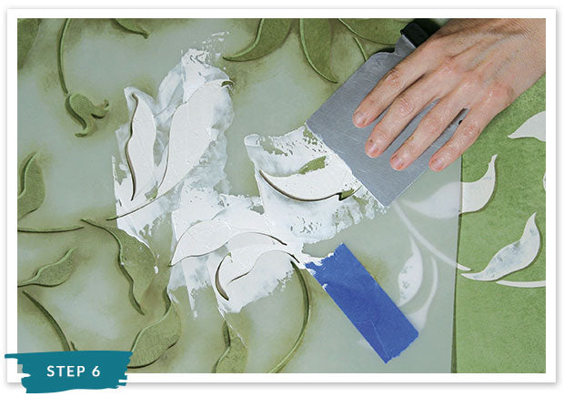 Royal Recipe from Royal Design Studio: How to Stencil Tutorial Embossed Vine Pattern with Wall Stencils and Venetian Plaster