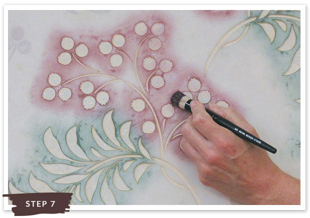 Royal Recipe from Royal Design Studio: How to Stencil Tutorial Frosted Floral Vine Design with Flower Wall Stencils and Sandstone Plaster
