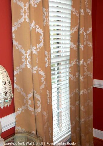 Stencil custom curtains with Royal Design Studio stencils