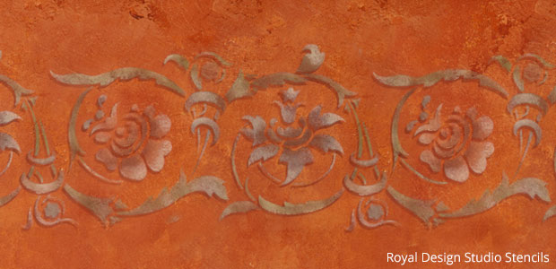 Royal Recipe from Royal Design Studio: How to Stencil Tutorial - Old World Italian and Pompeii Plaster Wall Finish with Wall Stencils