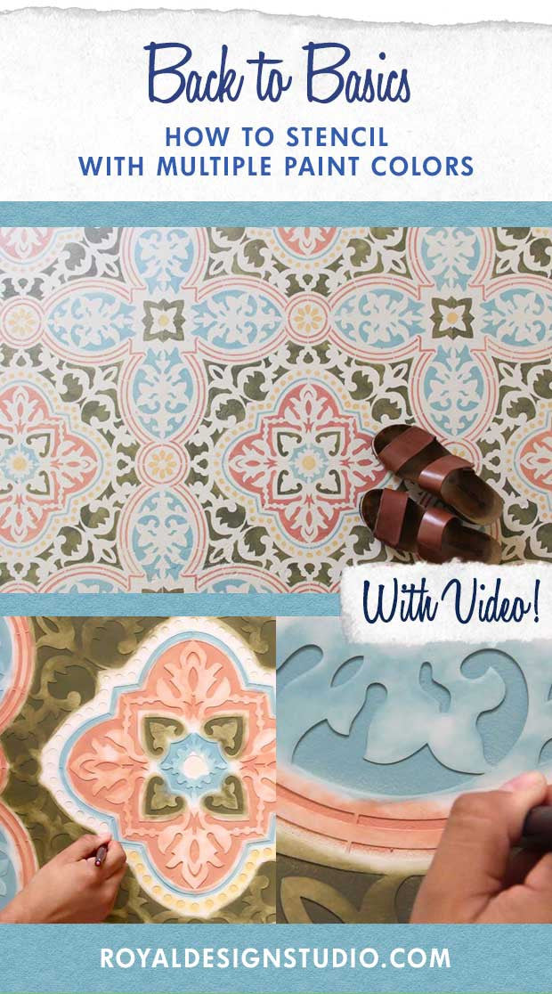 How to Stencil using Multiple Paint Colors - Video DIY Tutorial - Royal Design Studio