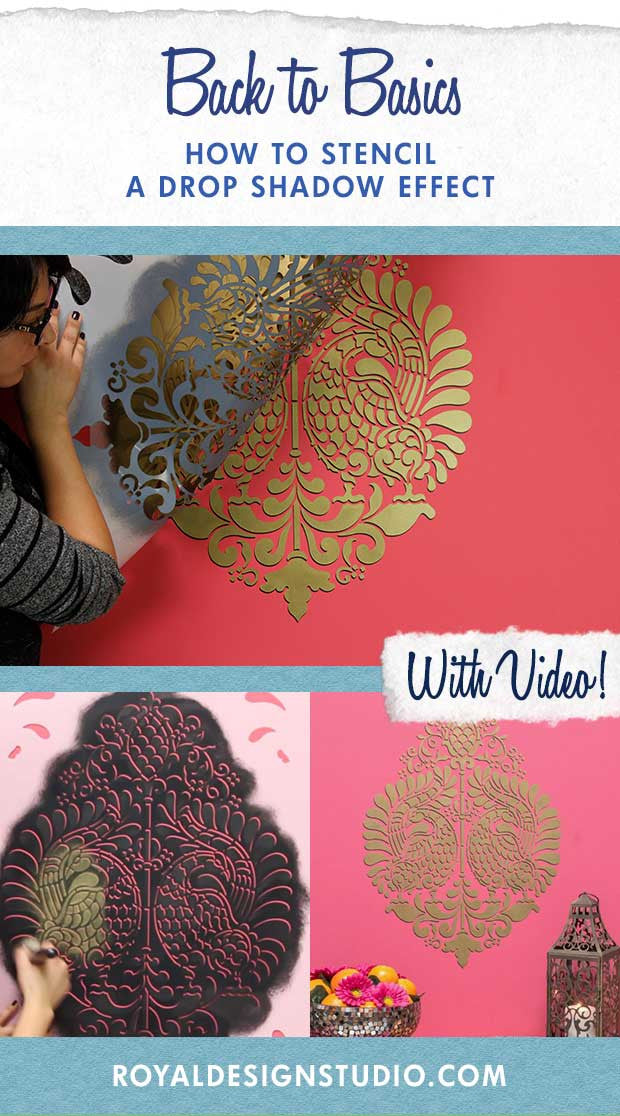 How to Stencil a Drop Shadow Effect - Video Tutorial for DIY Painting Techniques - Royal Design Studio Wall Stencils 