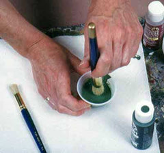 step one - stenciling with acrylics
