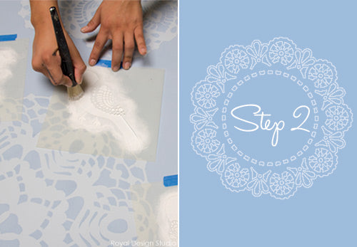 How to create adorable stenciled canvas art with Royal Design Studio lace stencils