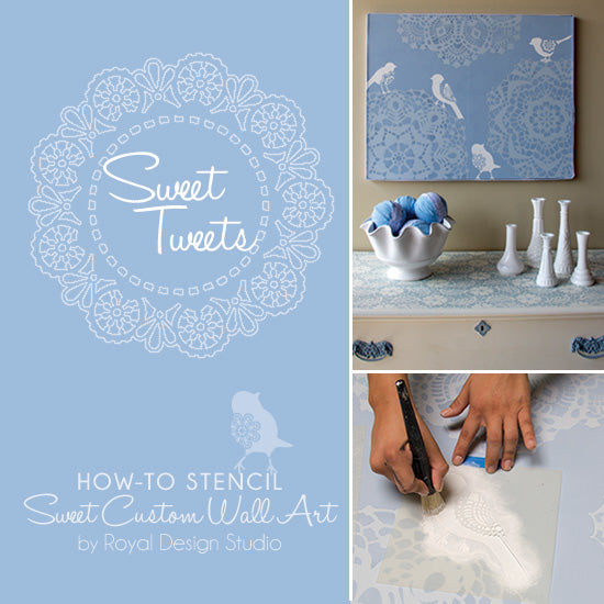 Lovely lace stencil project using Chalk Paint® and stencils from Royal Design Studio