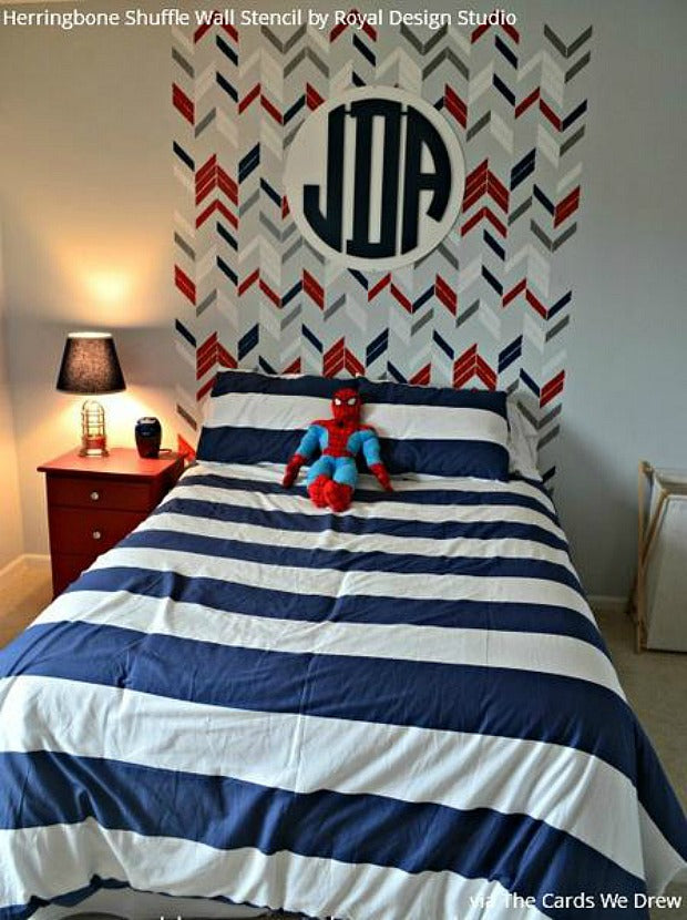 9 Boys’ Bedroom Ideas using Furniture & Wall Stencils from Royal Design Studio