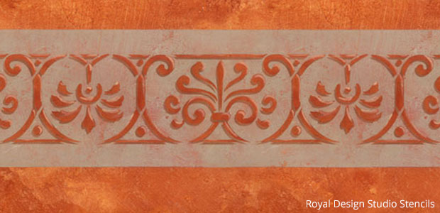 Royal Recipe from Royal Design Studio: How to Stencil Tutorial - Old World Italian and Pompeii Plaster Wall Finish with Wall Stencils