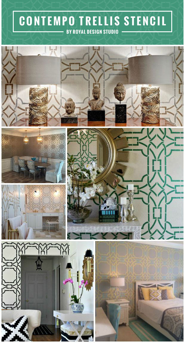 Weave Together Some Style with Trendy Trellis Stencils - 6 DIY Decor Ideas using Royal Design Studio Wall Stencils