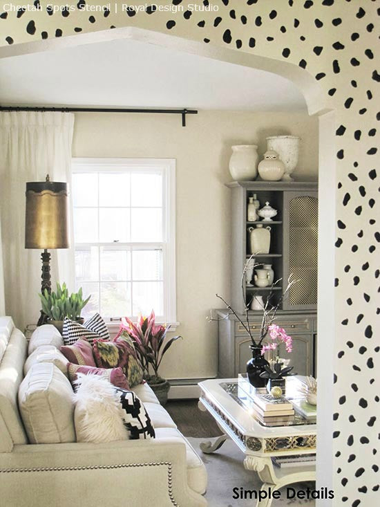 Create a Welcoming Entry with Stencils | Cheetah Spots Stencil | Project by Simple Details