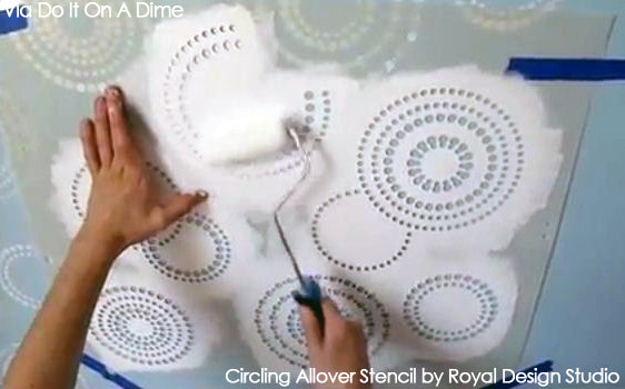 Rolling Paint onto a Stencil | Nursery Project by Do It On a Dime | Royal Design Studio