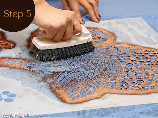 How to clean a stencil after gilding with Royal Stencil Size