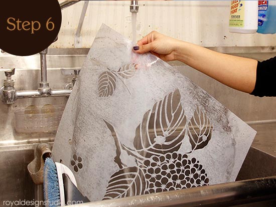 How to clean a stencil after stenciling with Royal Stencil Size