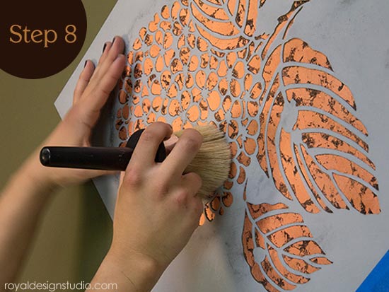 How to use Annie Sloan Soft Wax to protect a copper leaf stenciled finish