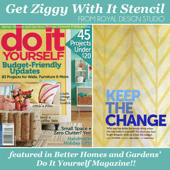 DIY Magazine Features Get Ziggy With It Wall Stencil | Royal Design Studio