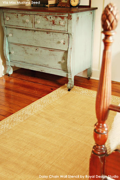 Stencil an Indoor Rug | Royal Design Studio Stencils | Swedish Style Rug by Miss Mustard Seed