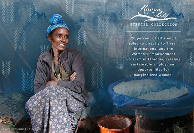 Raven + Lily Stencil Collection from Royal Design Studio Stencils empowers Ethiopian women in Africa
