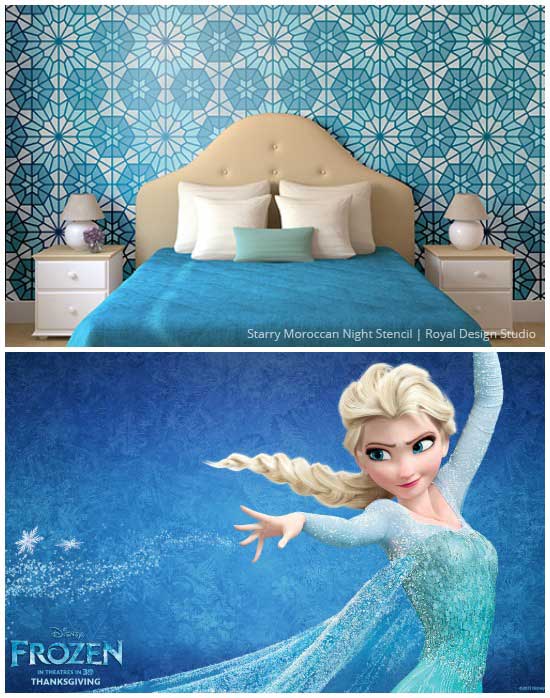 ... ideas for stenciling a girlâ€™s room inspired by the movie Frozen