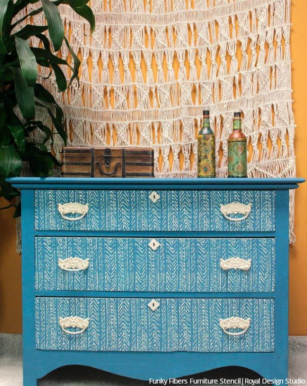 DIY Decor Painting Ideas - Finishing Furniture Touches with Stencil Designs - Royal Design Studio