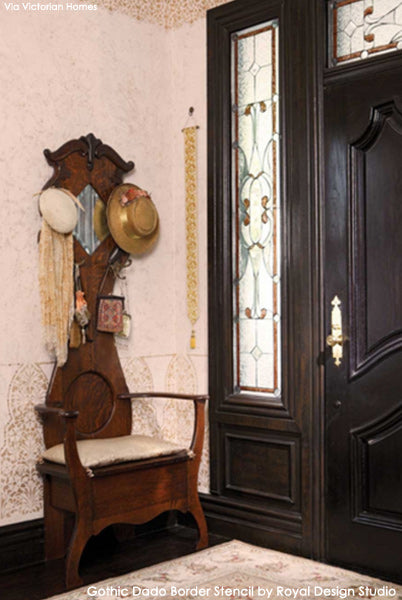 Stenciled Foyer featured in Victorian Homes Magazine | Royal Design Studio