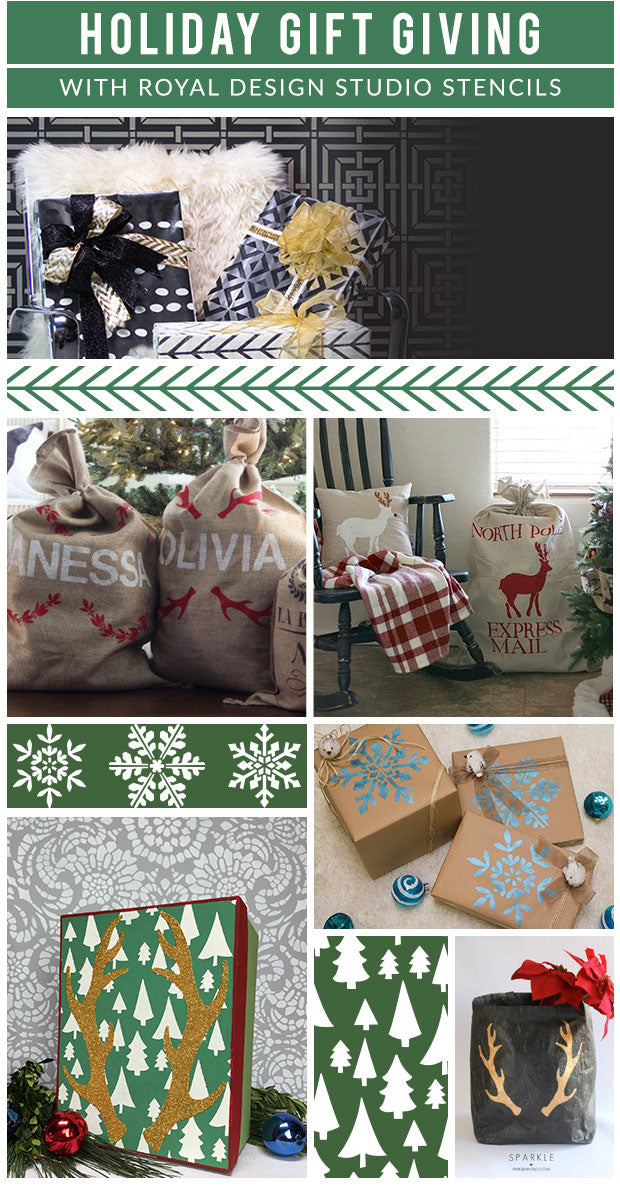 Holiday Decorating Ideas with Christmas Stencils - Royal Design Studio Holiday Stencils