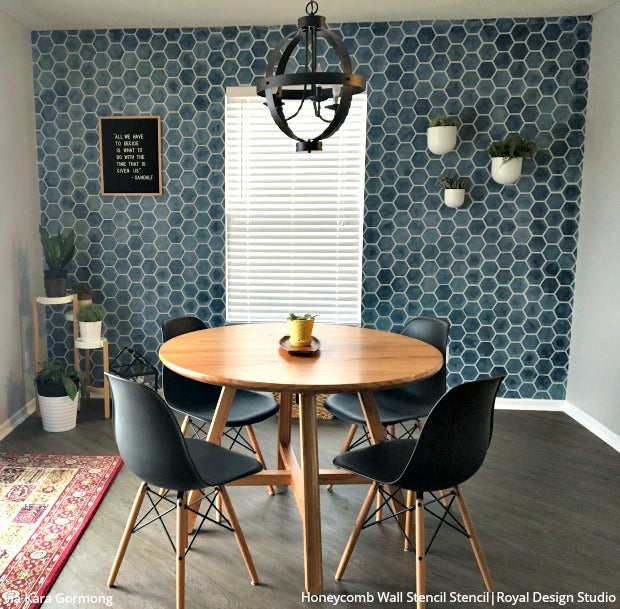 Penny for Your Thoughts: Hexagon Floor Tile Stencils - Easy DIY Decor Ideas for Painting Modern Wall Art Design - royaldesignstudio.com
