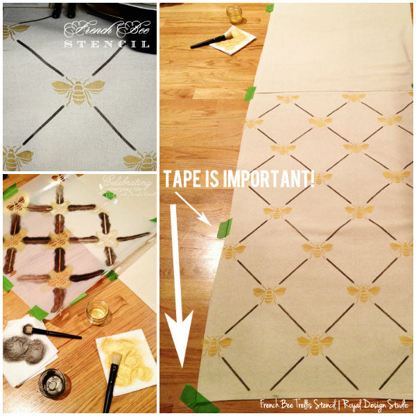 How to stencil a table runner from a drop cloth