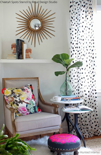 Animal Attraction: Check out these 7 DIY animal print painting projects using Royal Design Studio's Cheetah Spots Wall Stencils: