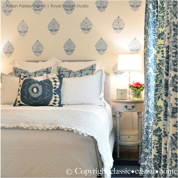 Get the Blues with these 10 Wall Stencil Projects in Beautiful Blue Hues - Royal Design Studio