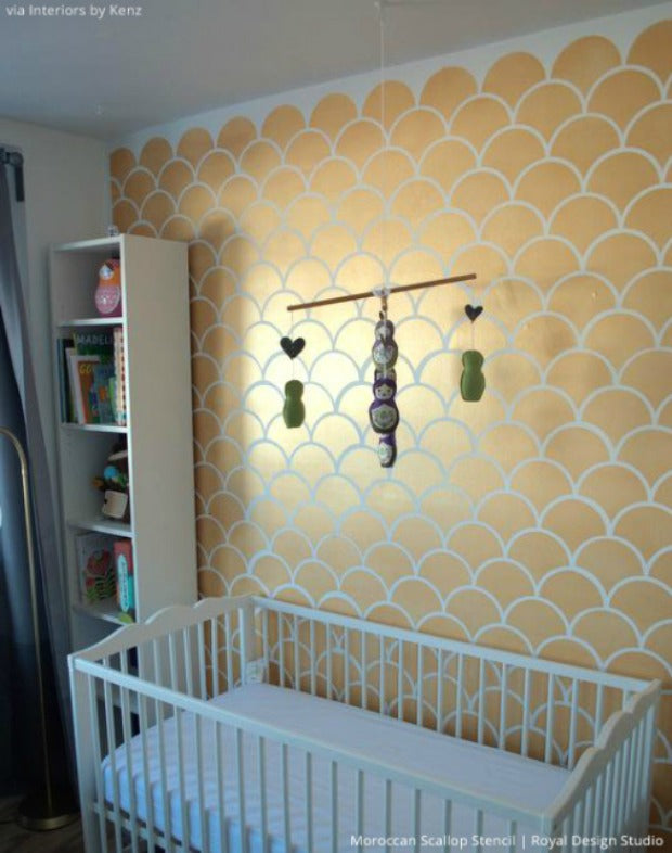 5 Baby Room Décor Accent Walls Ideas with Designer Nursery Stencils - Royal Design Studio