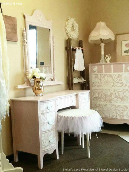 Lovely Lace Stencils for Sweet Stenciled Spaces - 11 DIY Room Makeovers using Lace Designs that You Have to See to Believe! - Royal Design Studio