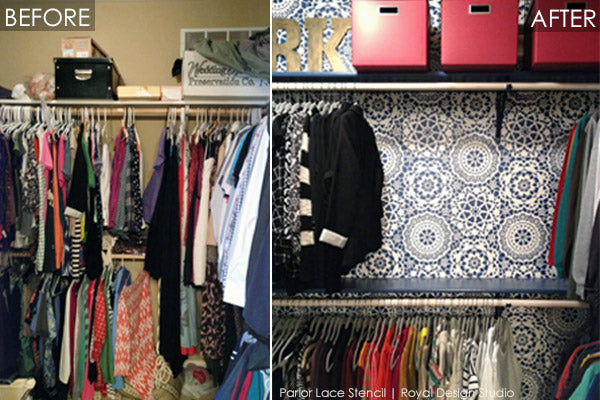 Before and After | Closet Update with Royal Design Studio Stencils