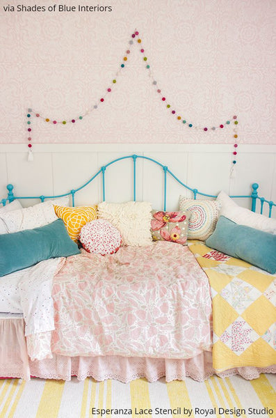 Decorating a Little Girl’s Dream Room with Wall Stencils - Royal Design Studio