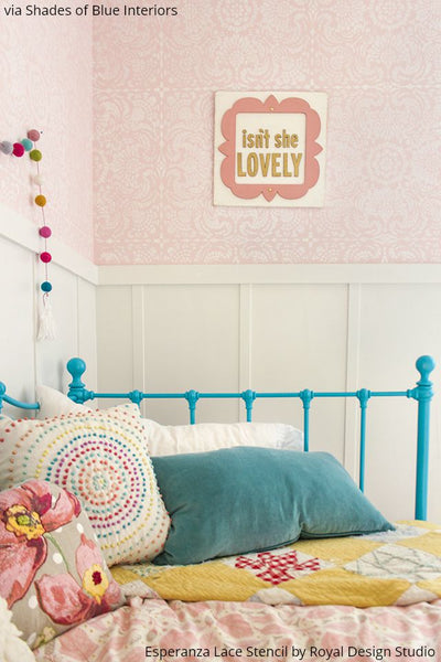 Decorating a Little Girl’s Dream Room with Wall Stencils - Royal Design Studio