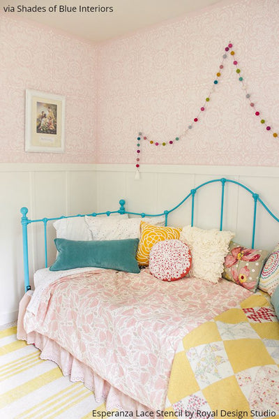 Decorating a Little Girl’s Dream Room with Wall Stencils - Royal Design Studio