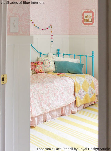 Decorating a Little Girl’s Dream Room with Wall Stencils - Royal Design Studio