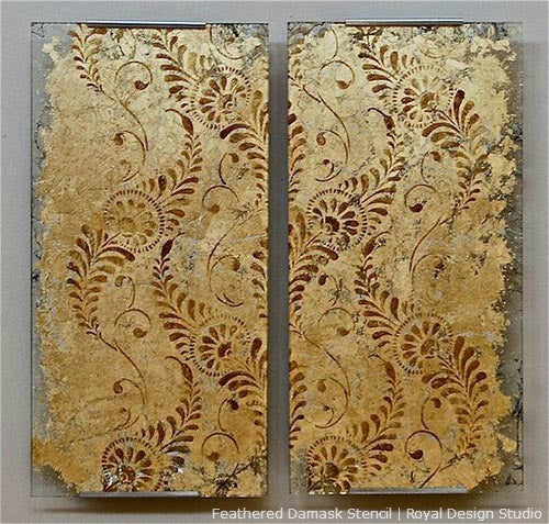 Create Custom Metal Leaf and Gilded Wall Art with Stencils