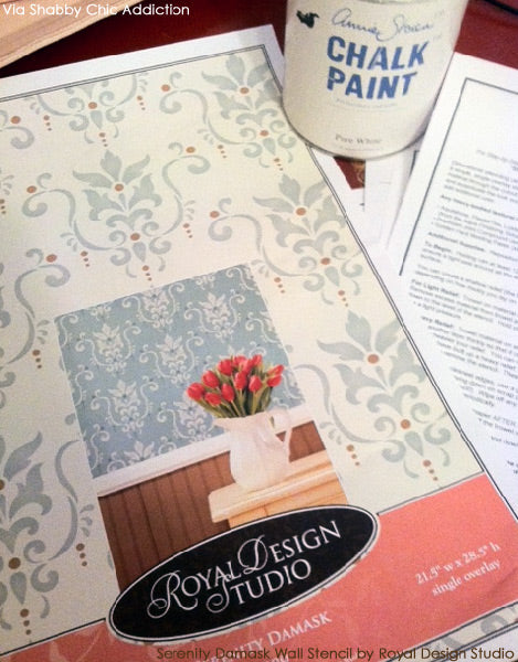 Serenity Damask Stencil by Royal Design Studio and Chalk Paint® decorative paint