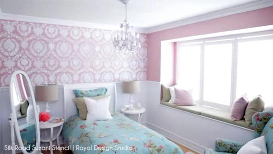 Stencil and Pattern Ideas for Girl's Bedrooms | Royal Design Studio