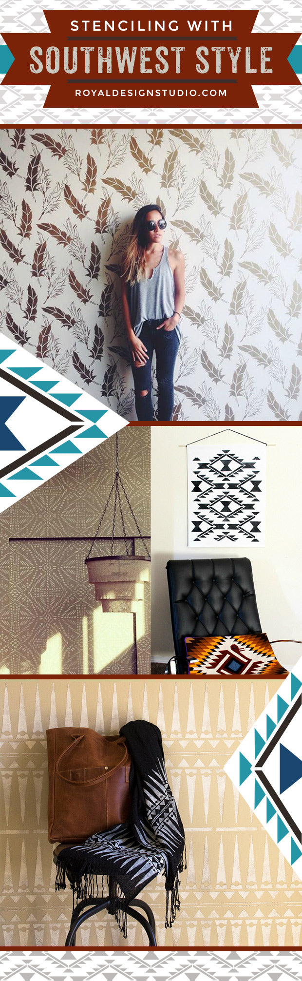 Stenciling with Southwest Style - Royal Design Studio Stencils and DIY Decor Ideas