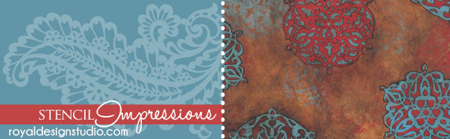 Stencil Impressions - Embossing Pattern Effects - Royal Design Studio Stencils