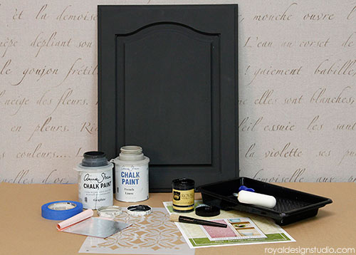 Stencil Supplies for how to stencil with Royal Stencil Size over Chalk Paint