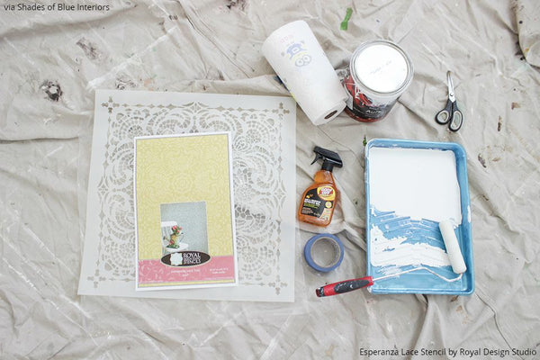 DIY Video Tutorial - How to Stencil a Lace Wallpaper Pattern - Lace Stencils by Royal Design Studio