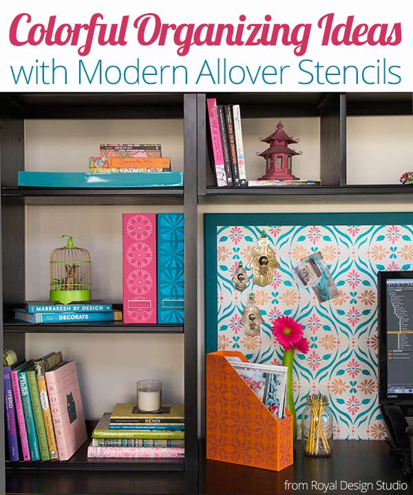 Modern Allover Stencils DIY Storage Project